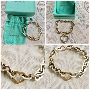 2 for 1 Gold & Silver heart bracelet PLUS 1” heart